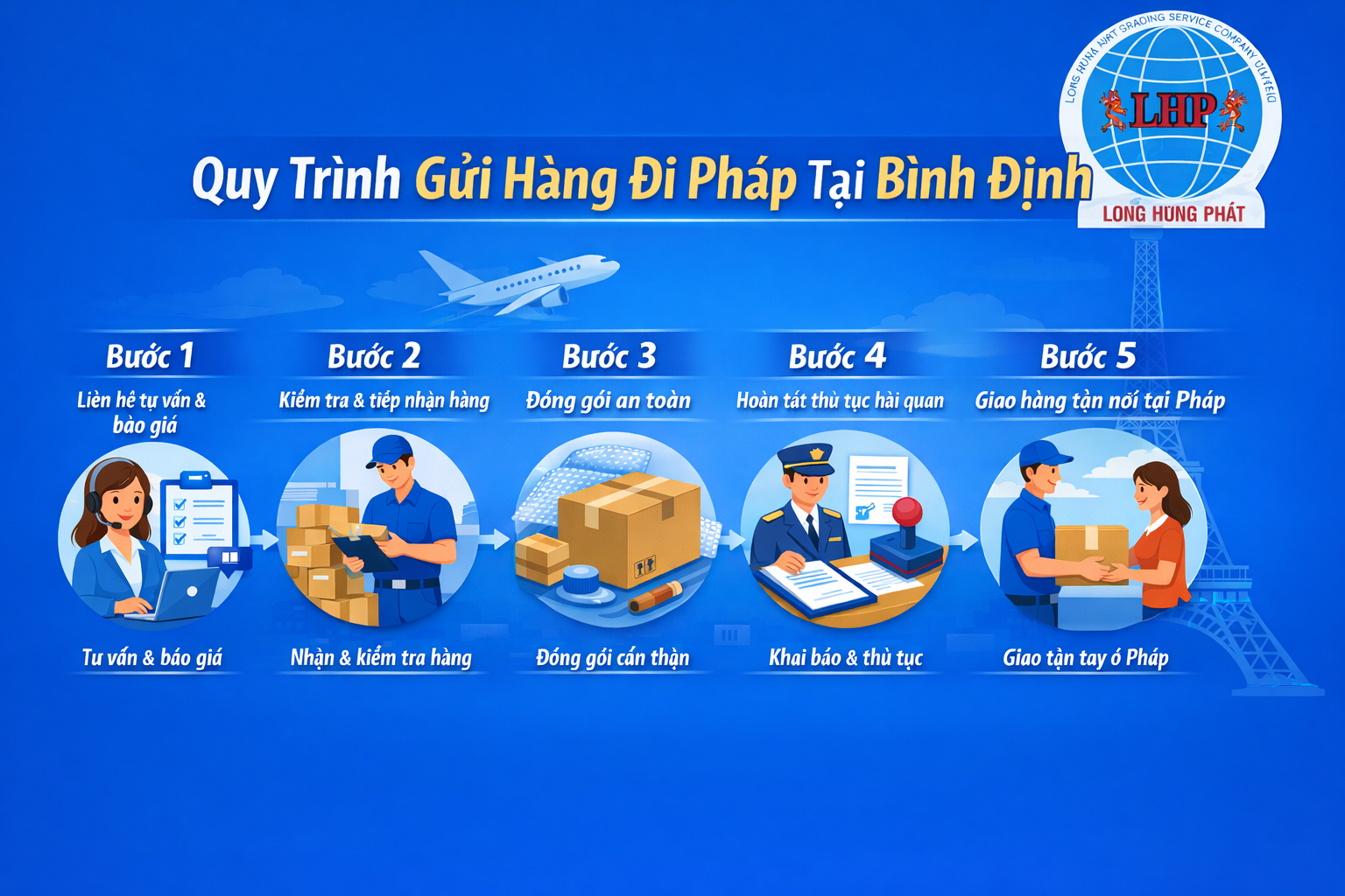 Gửi hàng đi Pháp tại Bình Định